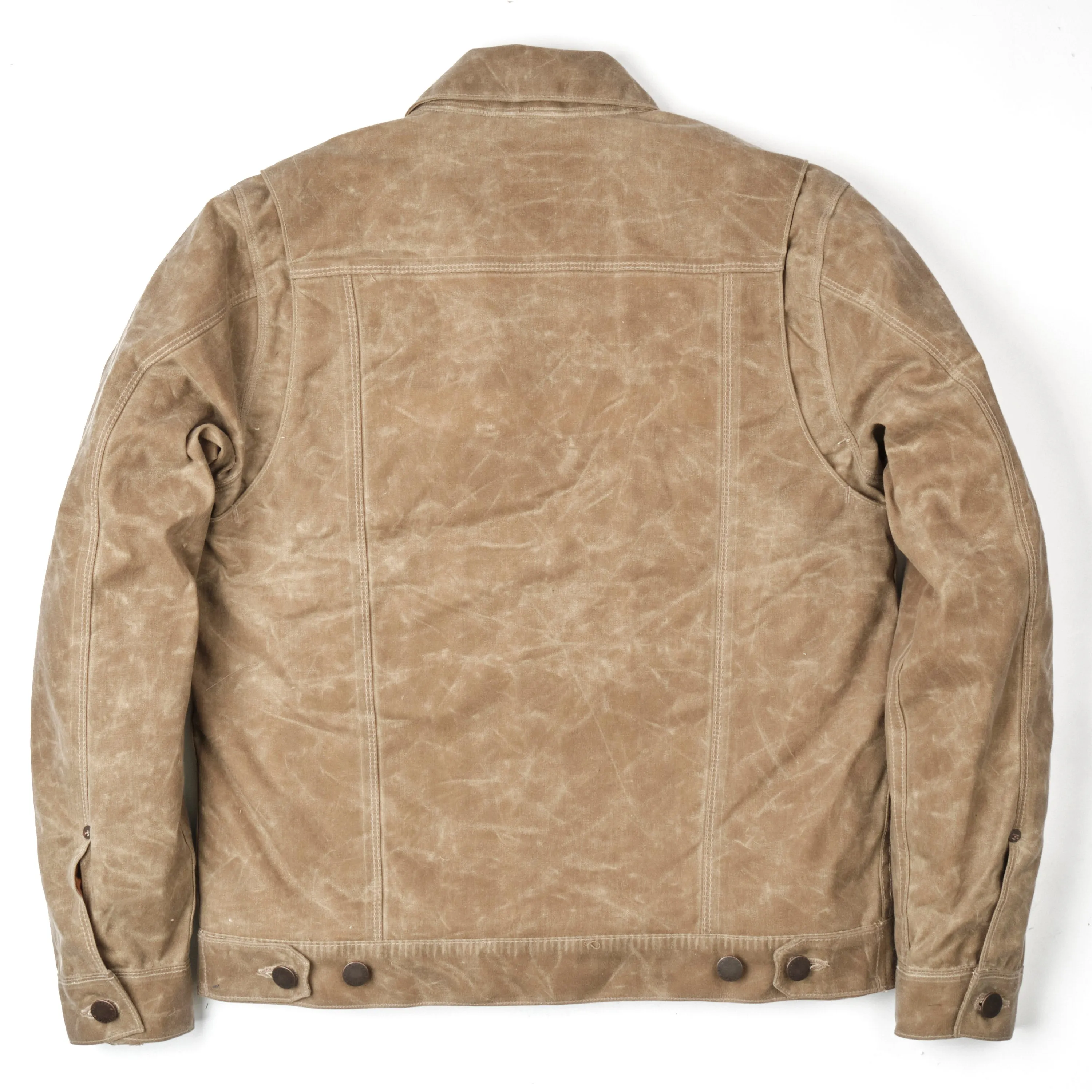 Riders Jacket Waxed Canvas Tobacco Brown Interior