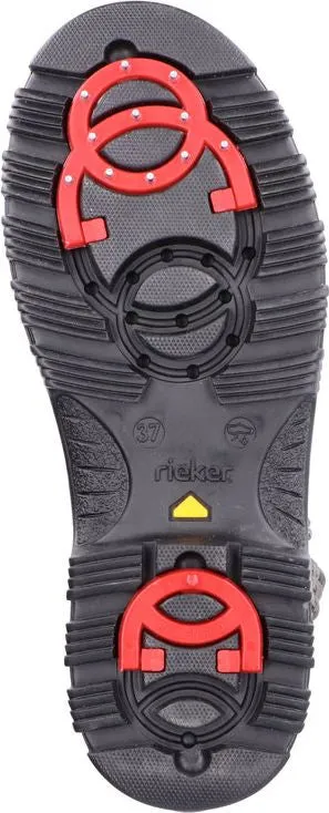 Rieker Black Mid Calf Flip Grip Boot