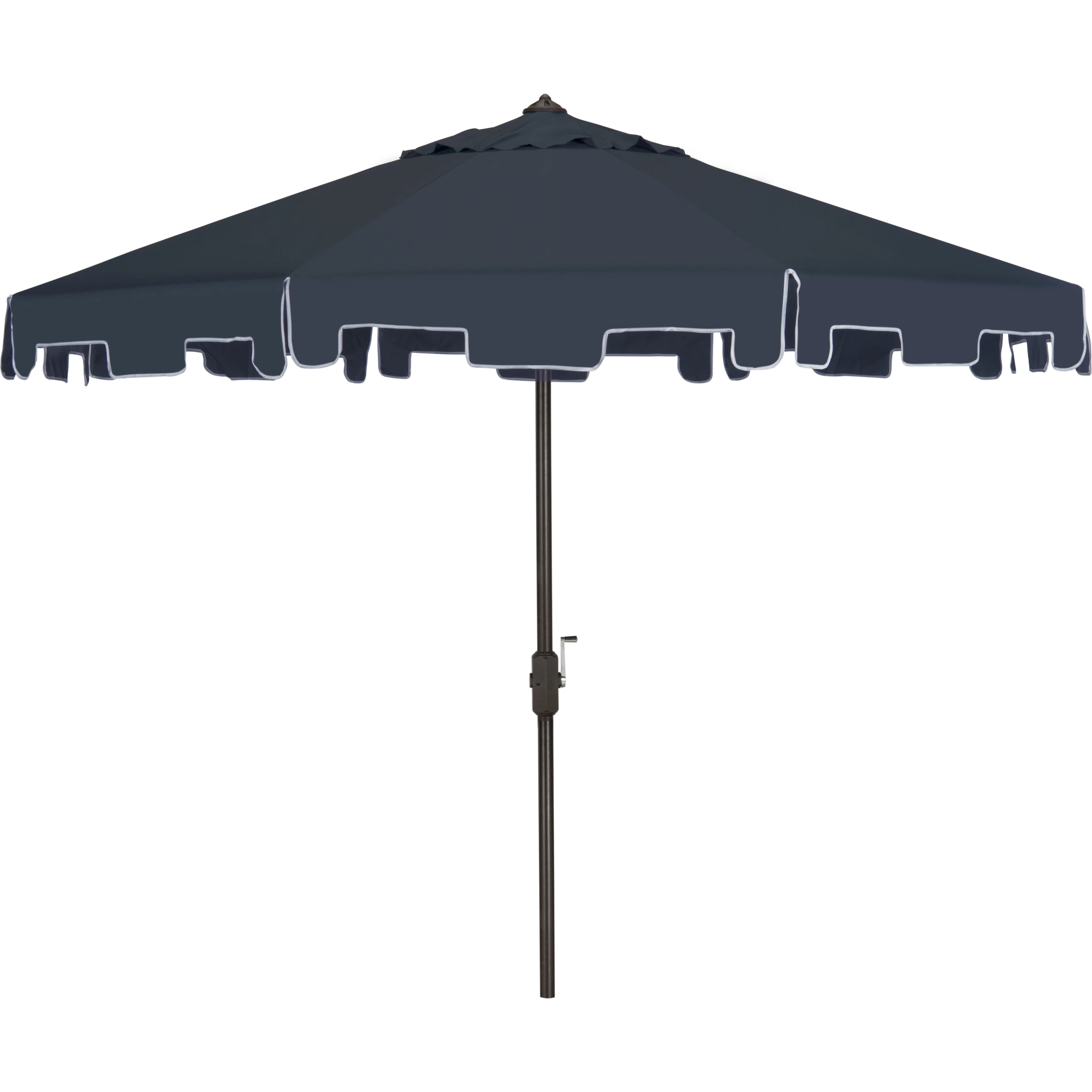 Safavieh UV-Resistant Zimmerman 9' Crank Push-Button Tilt Umbrella, Navy