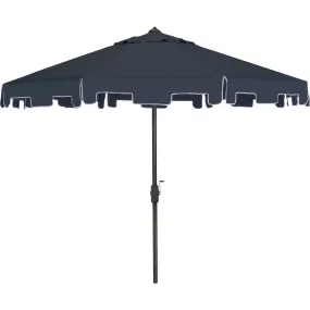 Safavieh UV-Resistant Zimmerman 9' Crank Push-Button Tilt Umbrella, Navy