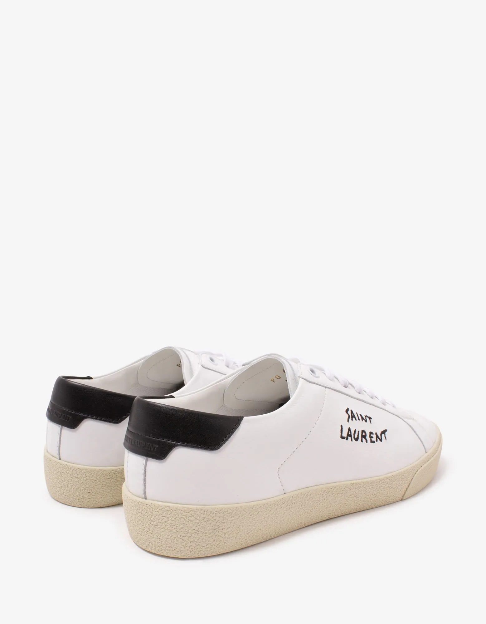 Saint Laurent Court Classic SL/06 White Embroidered Trainers