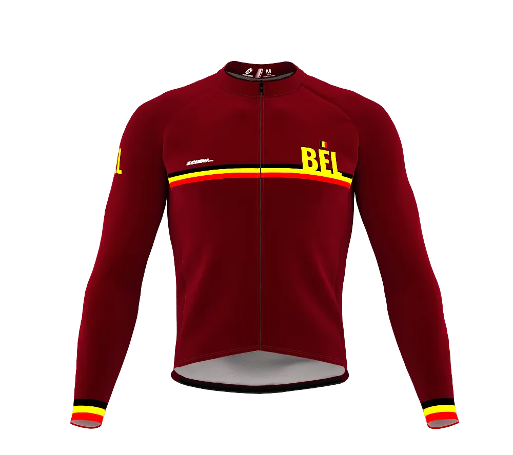 ScudoPro Pro Thermal Long Sleeve Cycling Jersey Country CODE Belgium Vine | Men and Women