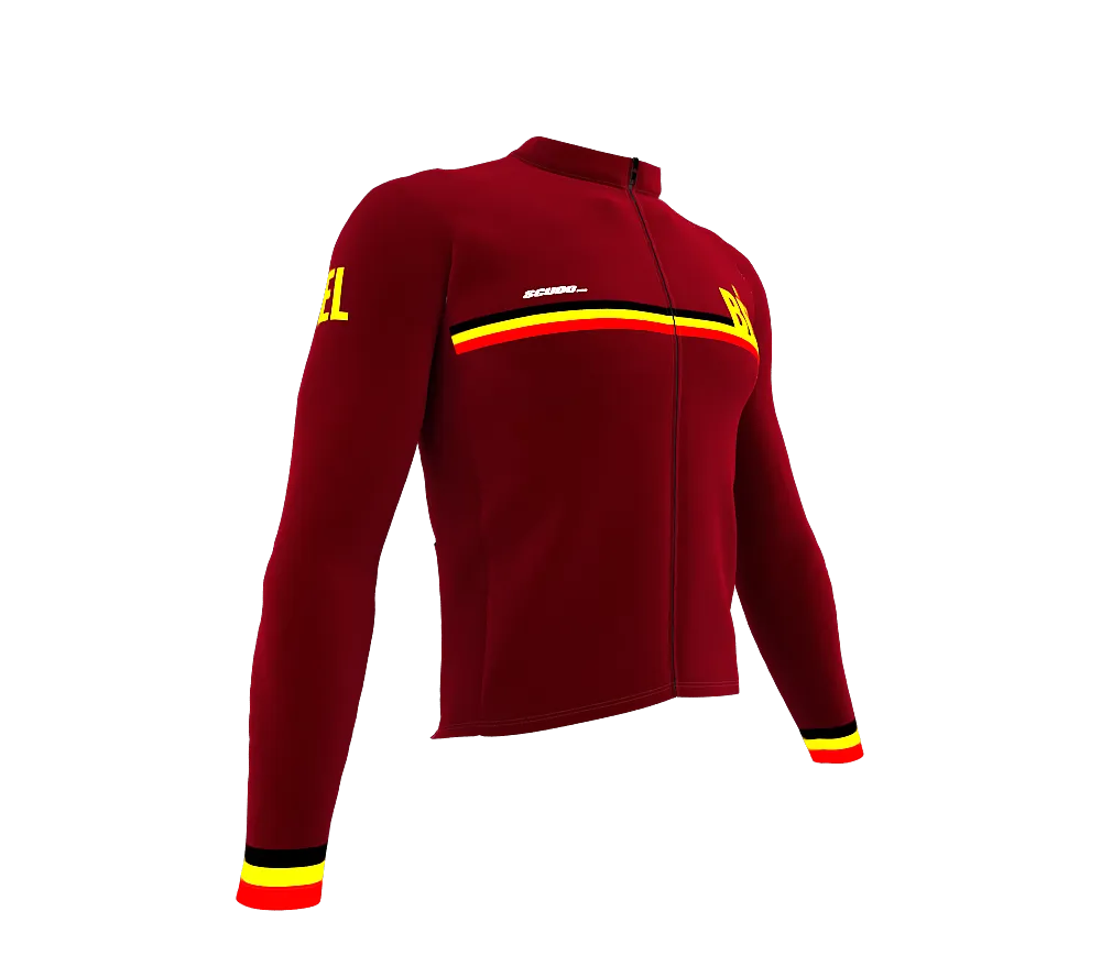 ScudoPro Pro Thermal Long Sleeve Cycling Jersey Country CODE Belgium Vine | Men and Women