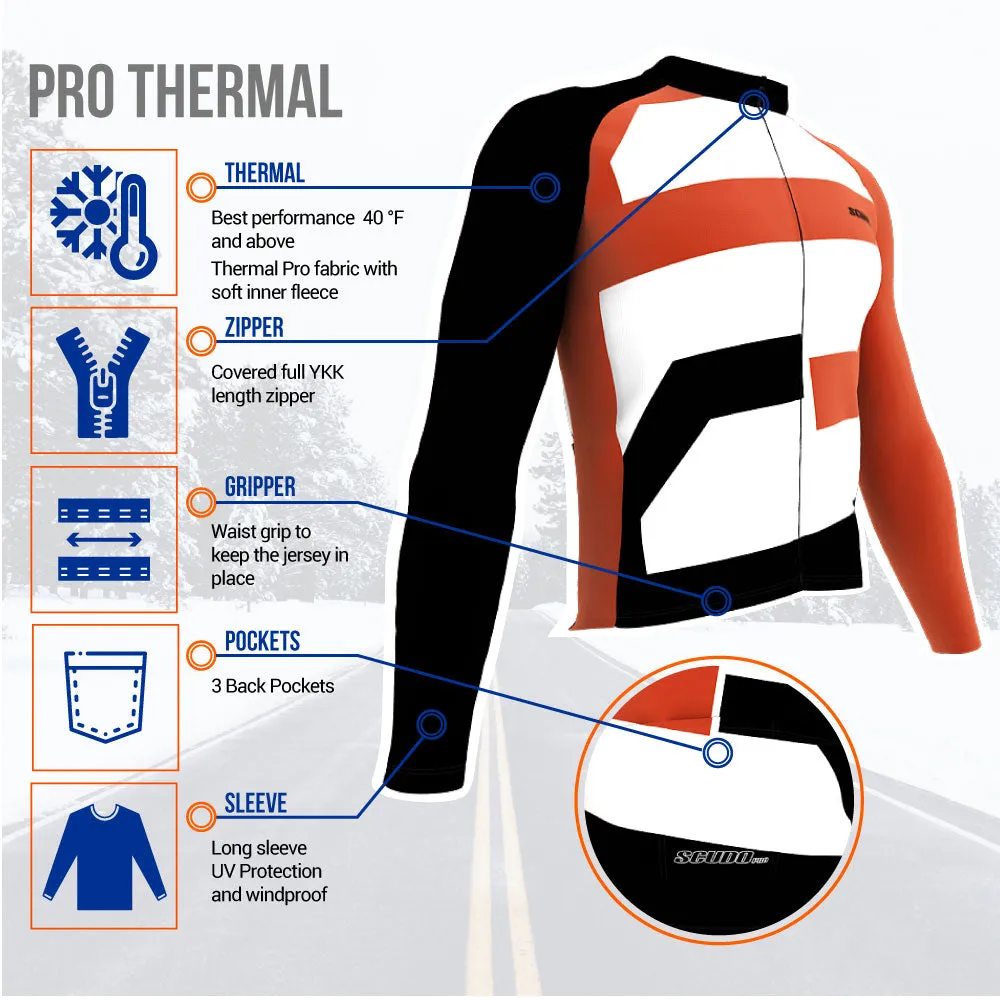 ScudoPro Pro Thermal Long Sleeve Cycling Jersey Country CODE Belgium Vine | Men and Women