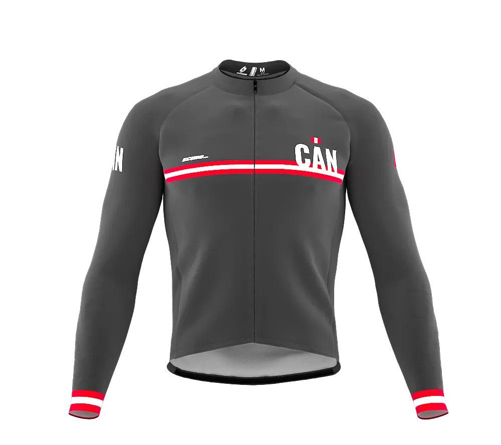 ScudoPro Pro Thermal Long Sleeve Cycling Jersey Country CODE Canada Gray | Men and Women