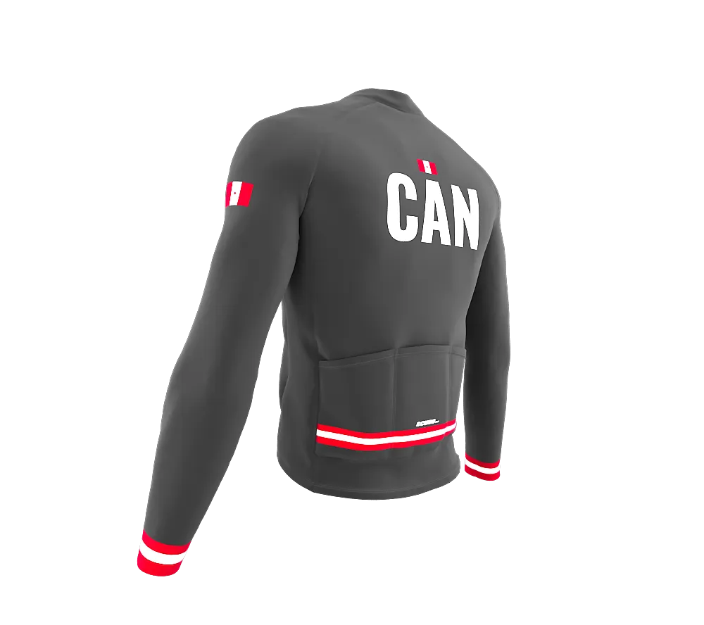 ScudoPro Pro Thermal Long Sleeve Cycling Jersey Country CODE Canada Gray | Men and Women