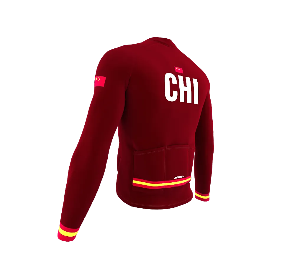 ScudoPro Pro Thermal Long Sleeve Cycling Jersey Country CODE China Vine | Men and Women