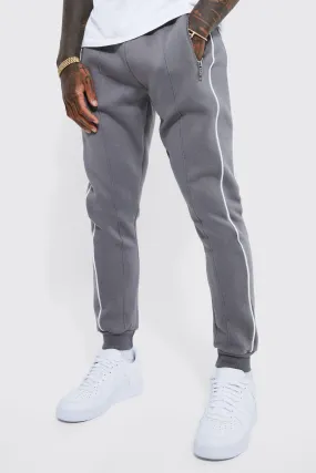 Skinny Fit Joggers With Piping