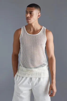 Slim Open Knit Vest | boohooMAN UK