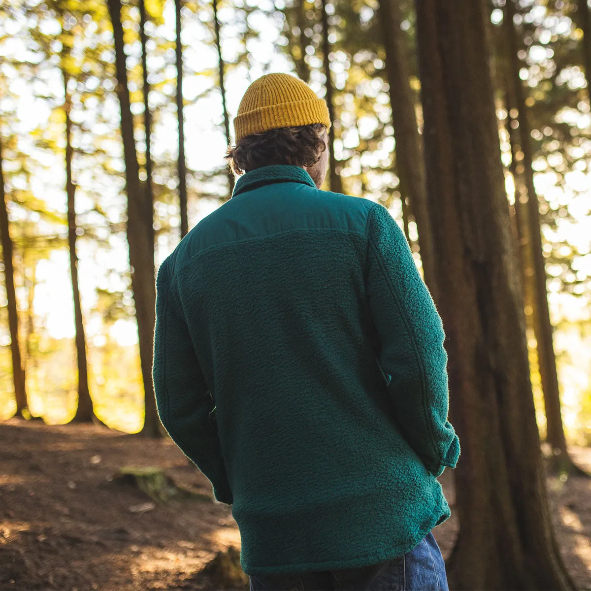 Spruce Recycled Sherpa Fleece Shirt - Storm Green