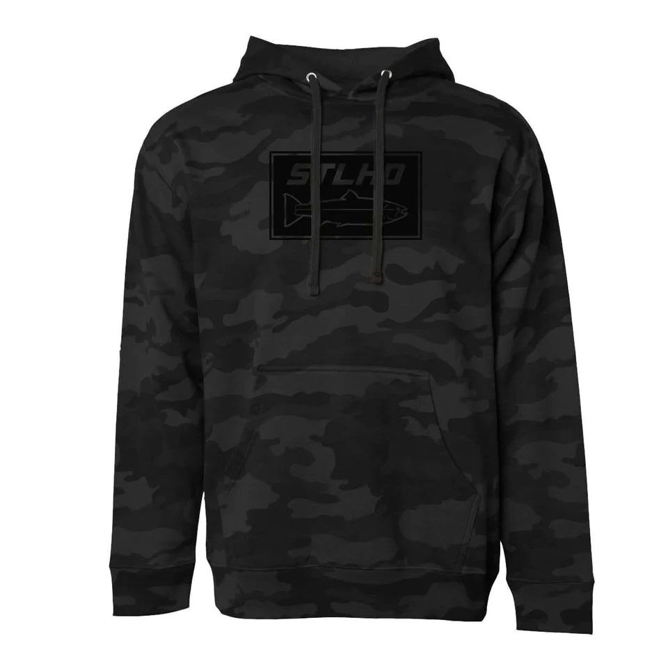 STLHD Men's Black Water Standard Hoodie in Black Camo