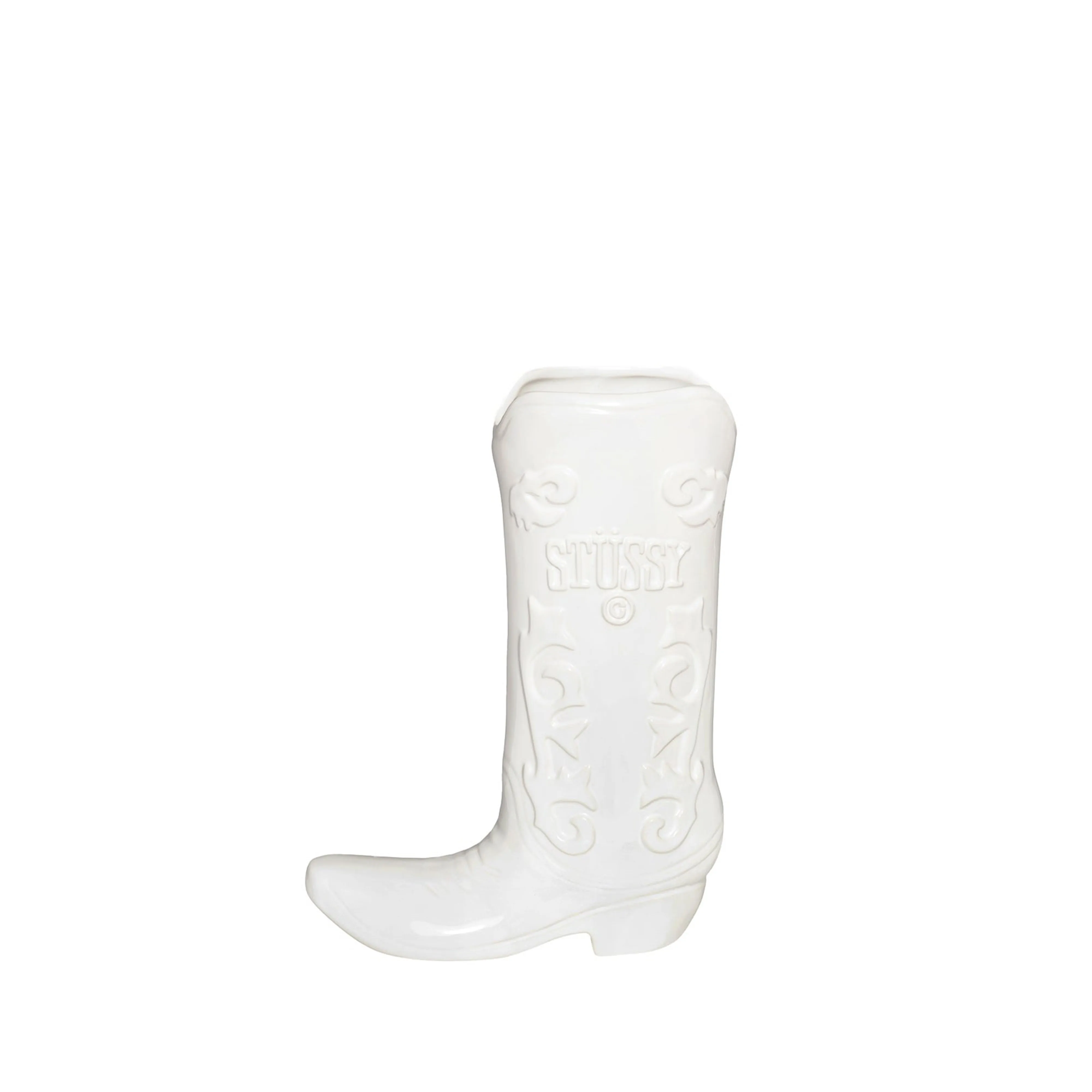 Stussy Ceramic Boot Vase  Ceramic White