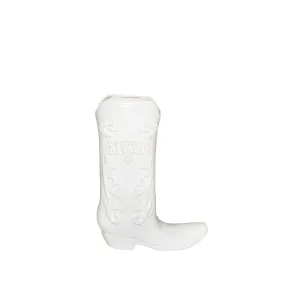 Stussy Ceramic Boot Vase  Ceramic White