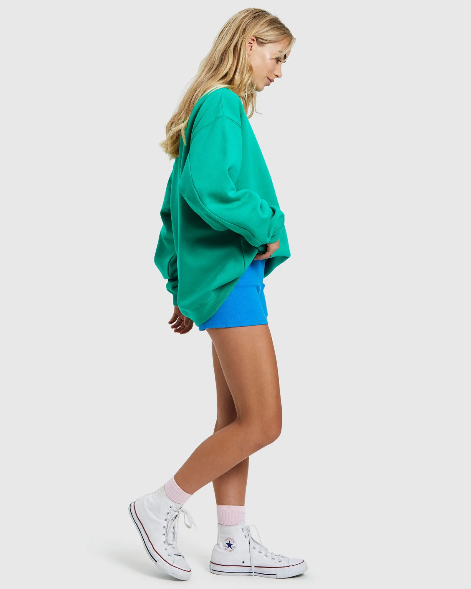 Subtitled Origin Oversized Fleece Crew Jumper Green