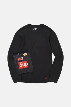 Supreme/Hanes Thermal Crew 1 Pack Black