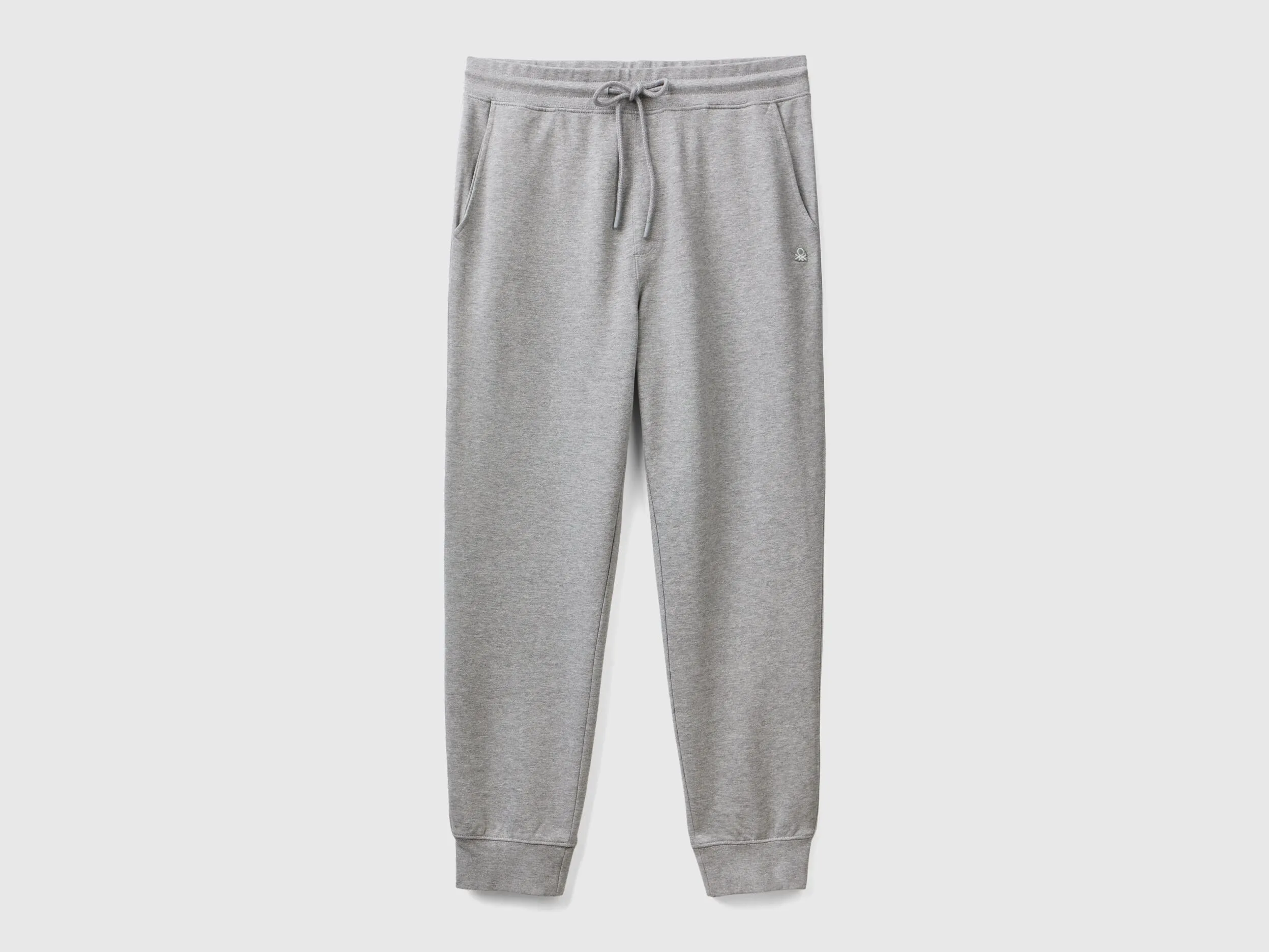 Sweat joggers in 100% cotton - Light Gray | Benetton