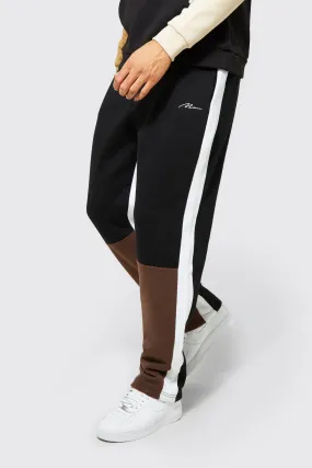 Tall Wide Leg Man Colour Block Joggers