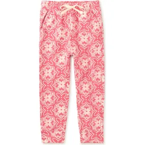 Tea Collection Printed Stretchy Everyday Joggers, Geometric Floral Tile