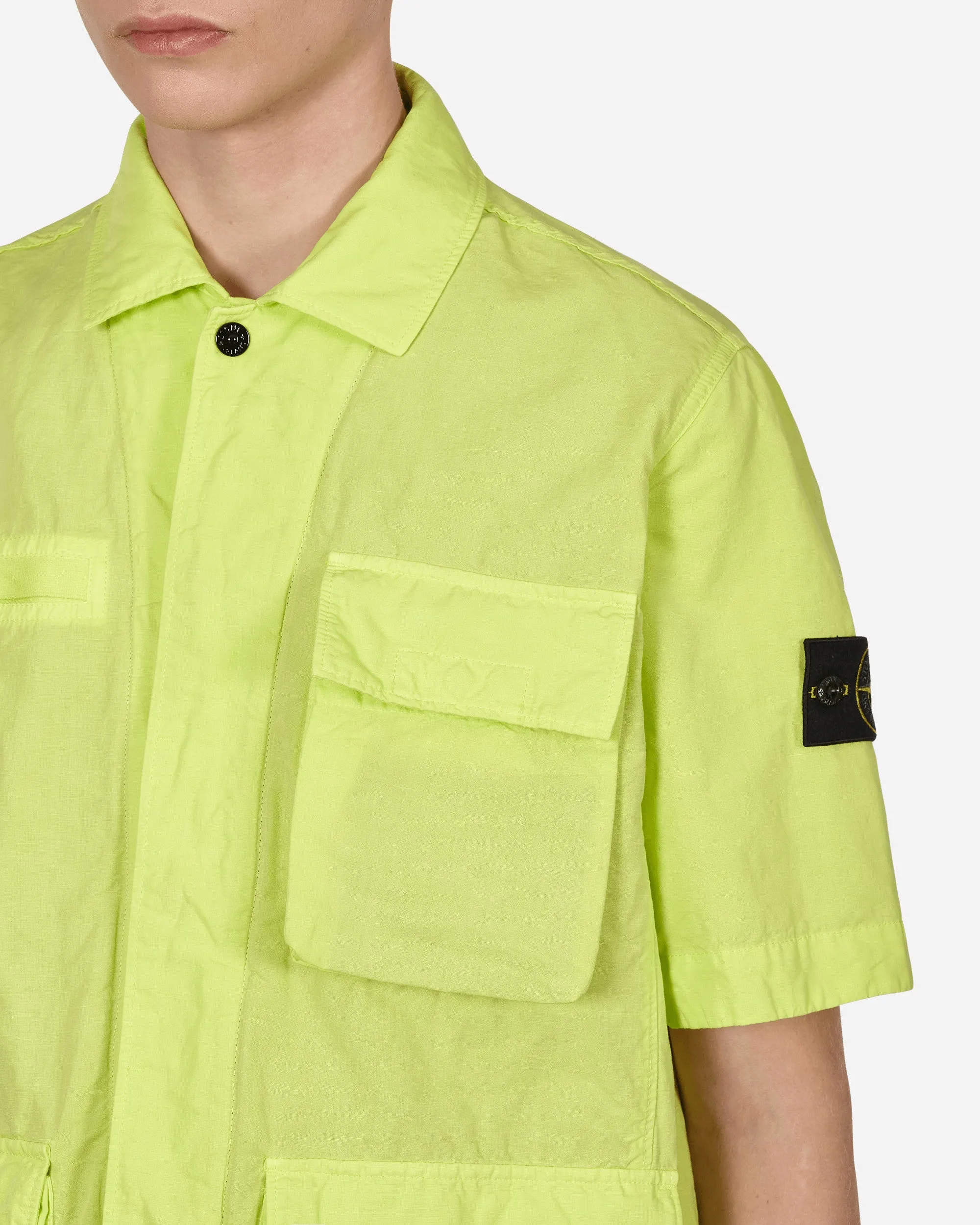 TELA COTONE LINO FIAMMATO-TC Garment Dyed Shortsleeve Jacket Yellow