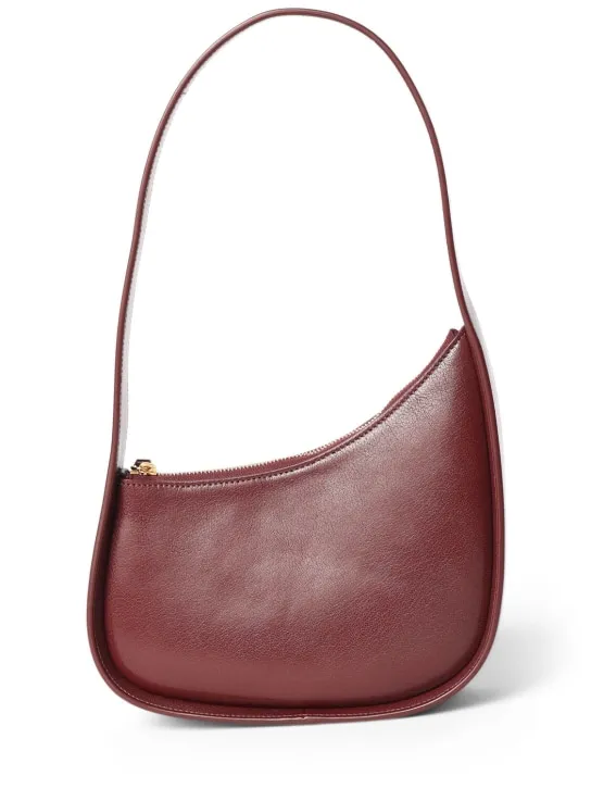 The Row   Half Moon shiny leather shoulder bag 