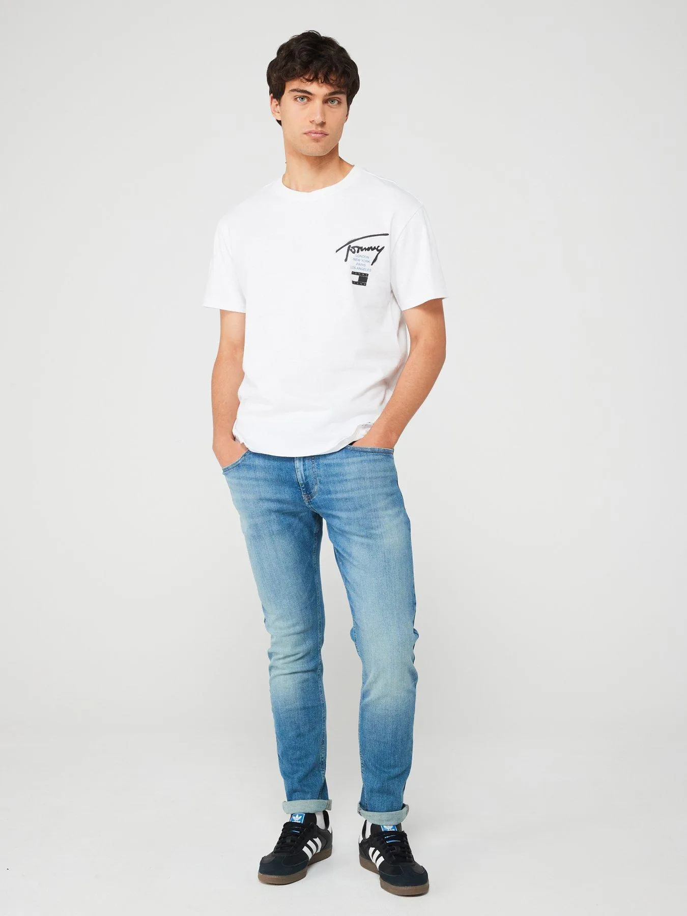 Tommy Jeans Regular Fit Graffiti Backprint Signature T-Shirt - White