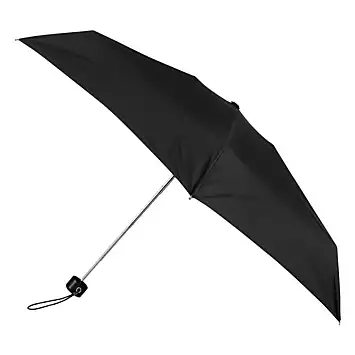 Totes ECO-BRELLA® Compact Round Black Umbrella Black