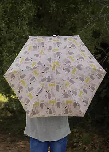 Totes Eco-Brella® Compact Round Dotty Cat Umbrella