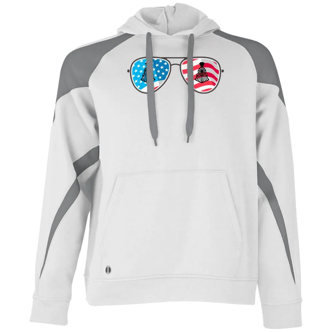 Train American Flag Sunglasses Athletic Colorblock Fleece Hoodie