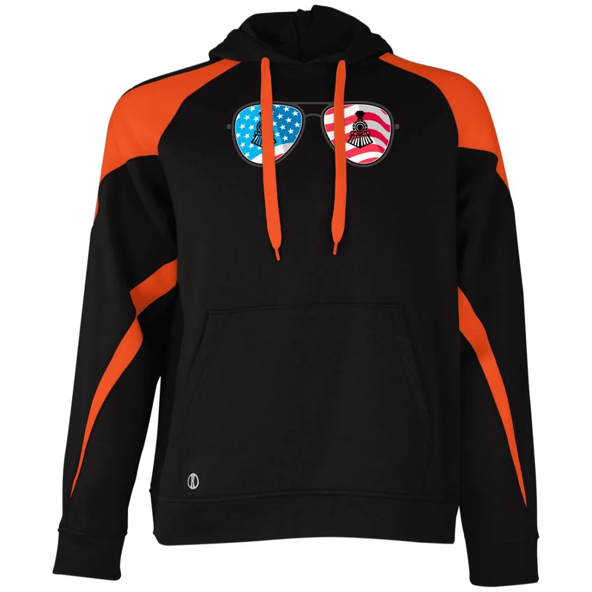 Train American Flag Sunglasses Athletic Colorblock Fleece Hoodie