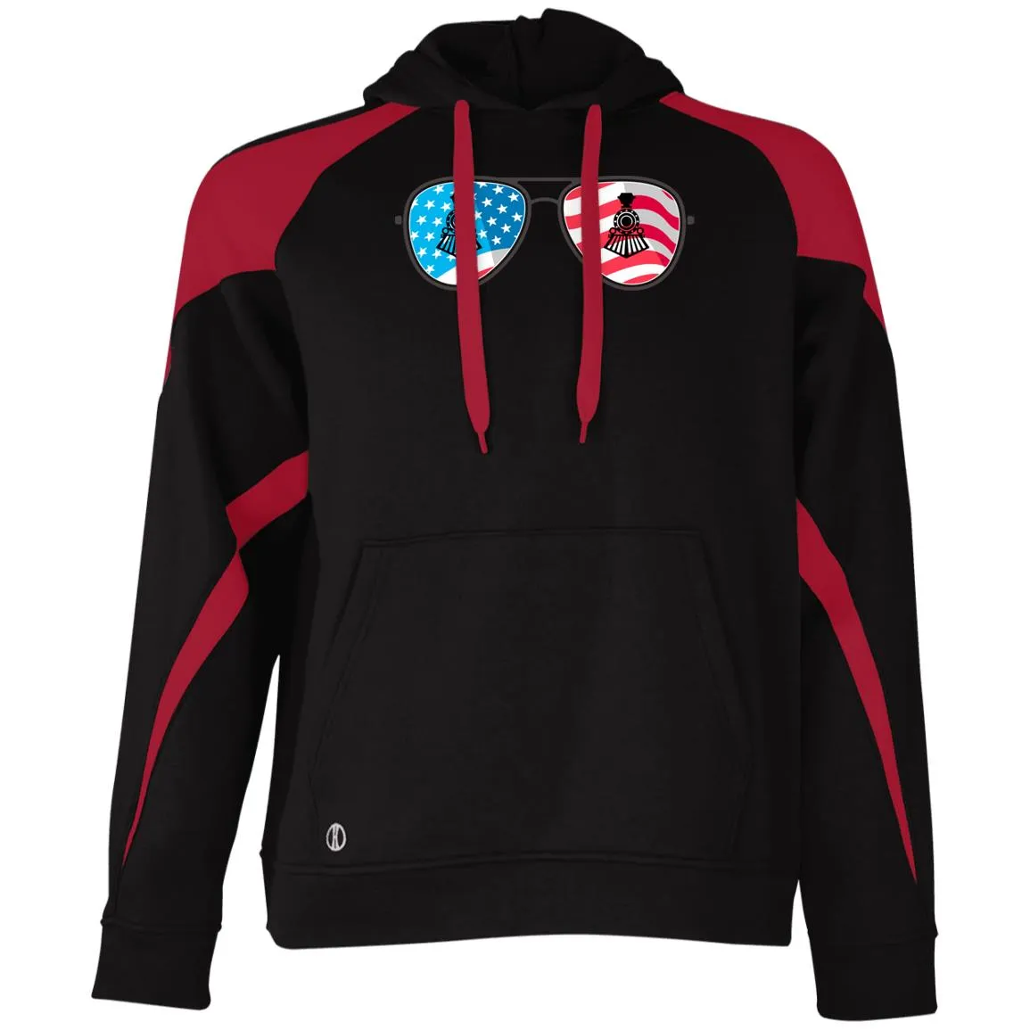 Train American Flag Sunglasses Athletic Colorblock Fleece Hoodie