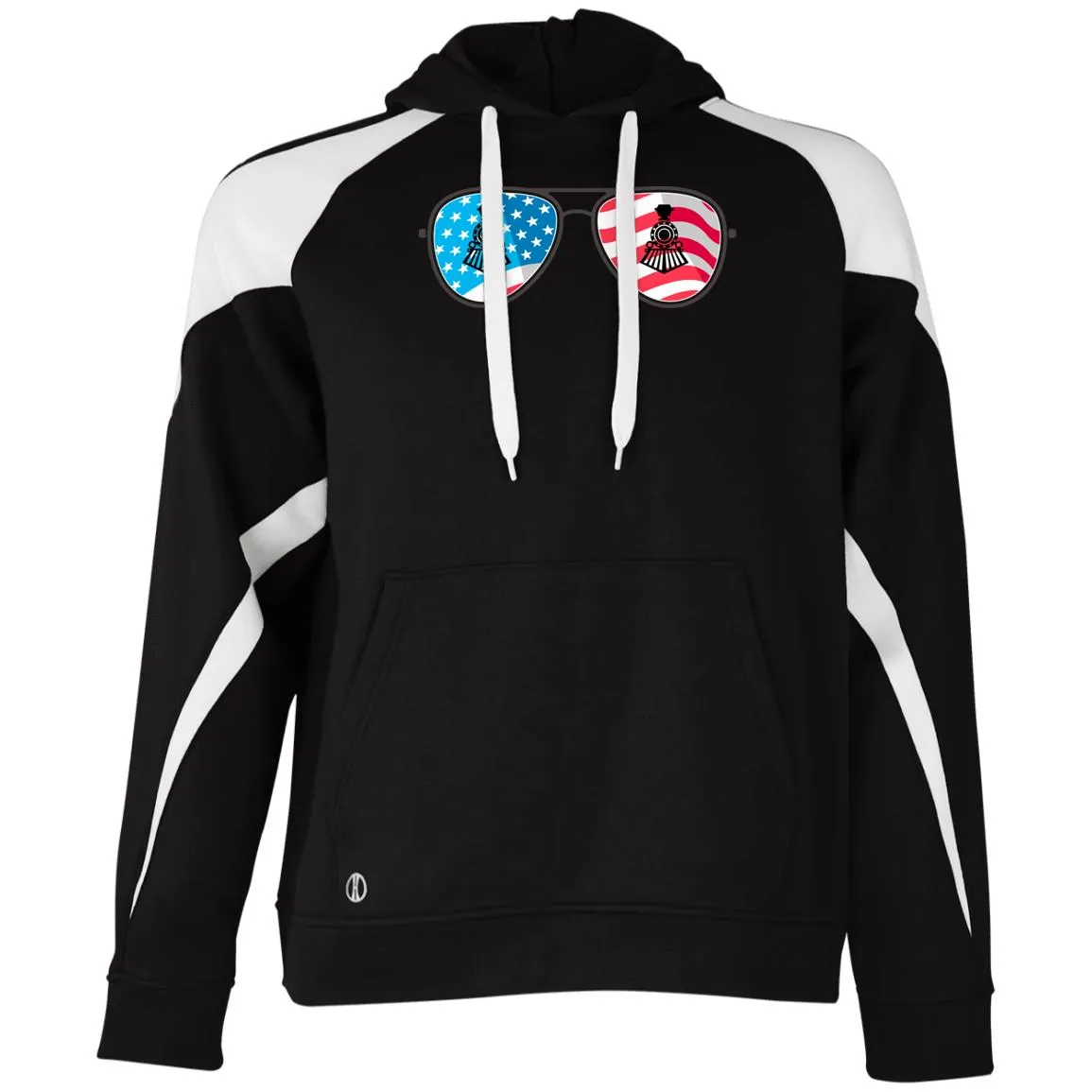 Train American Flag Sunglasses Athletic Colorblock Fleece Hoodie