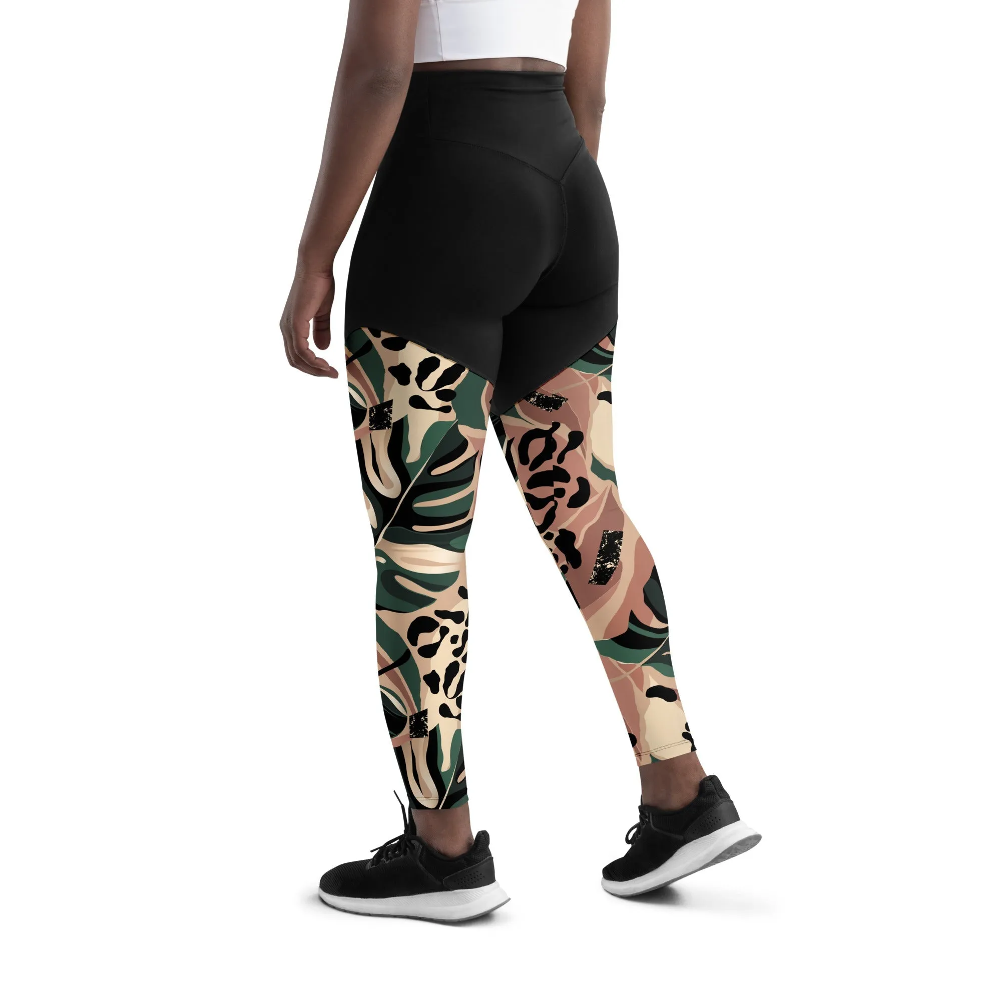 Tropical Leopard Compression Leggings