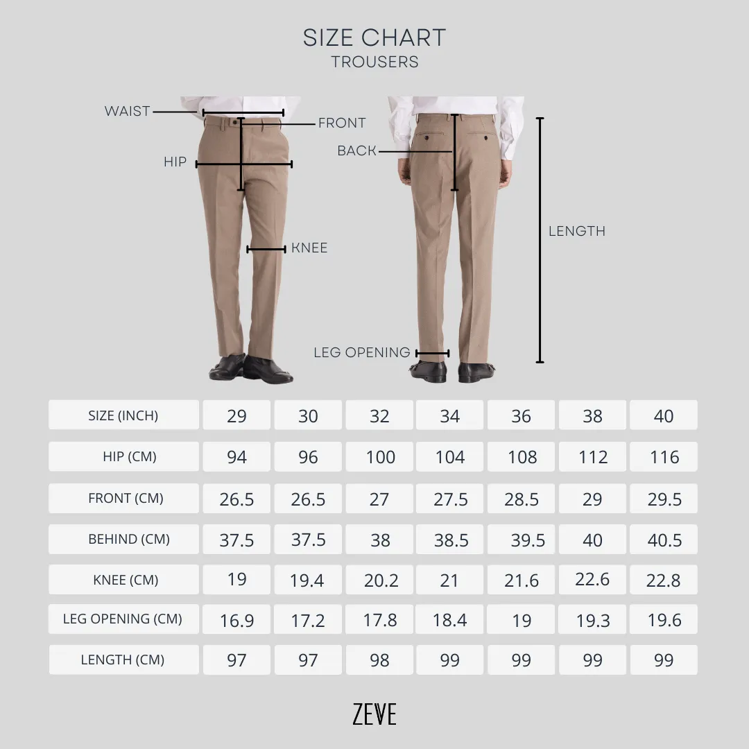 Trousers With Belt Loop - Seersucker Coffee Plain (Stretchable)