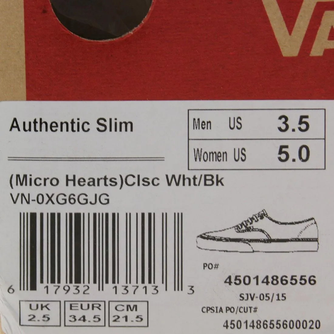 Vans Men Authentic Slim - Micro Hearts (white / black)