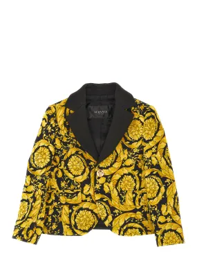 Versace Formal Jacket Plain Cady Barocco Kids Cady Black Gold