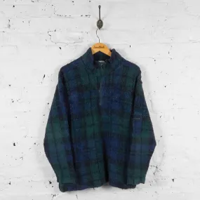 Vintage Checked Pattern Fleece - Green/Blue - M