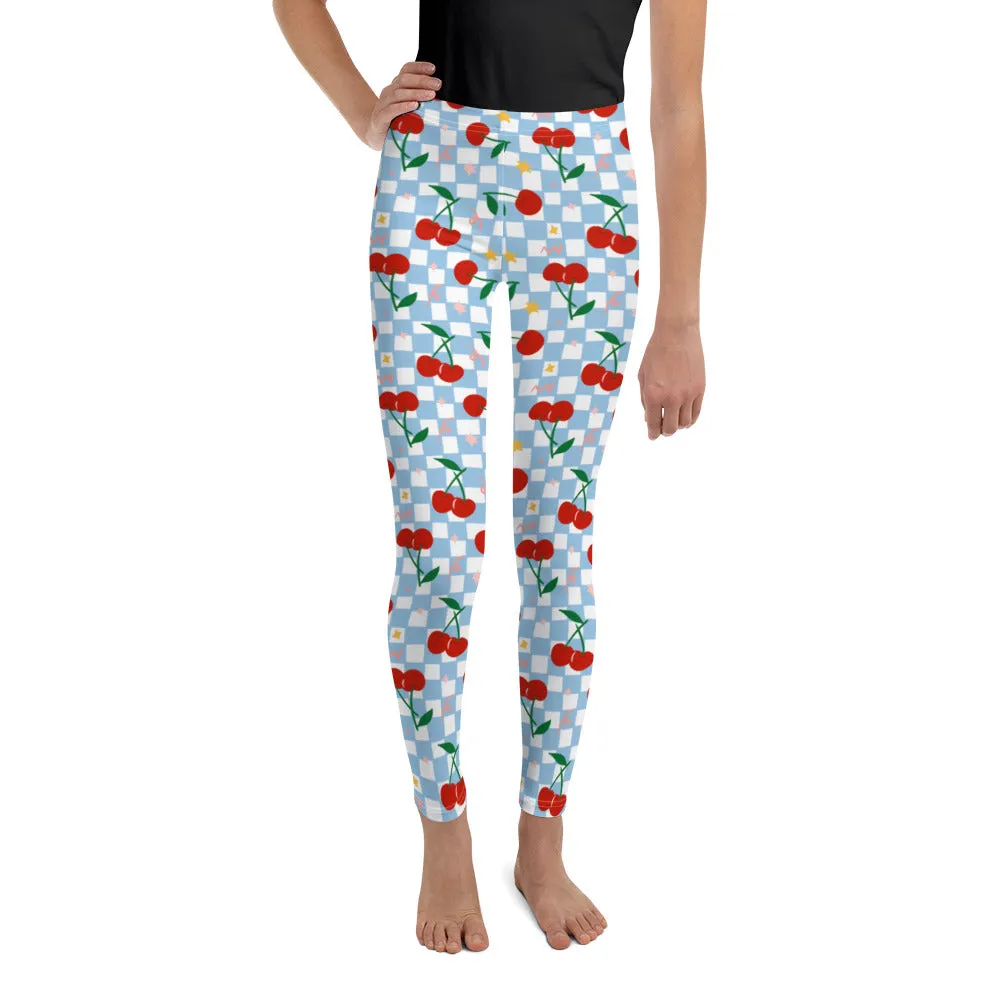 Vintage Cherry Checkered Youth Leggings