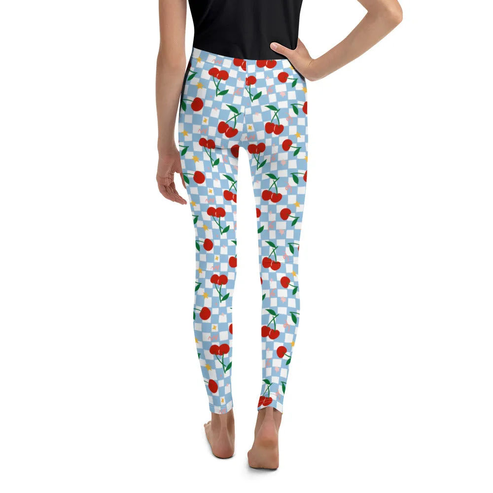 Vintage Cherry Checkered Youth Leggings