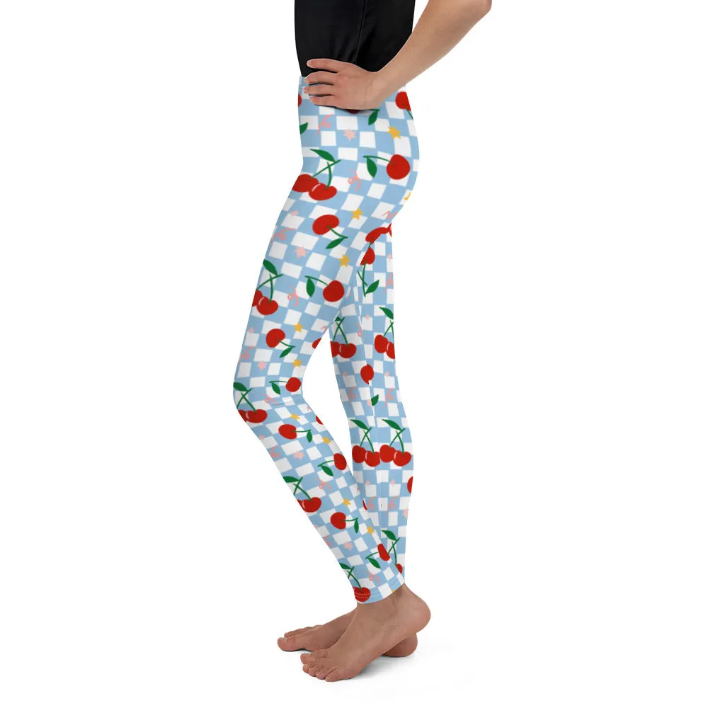 Vintage Cherry Checkered Youth Leggings