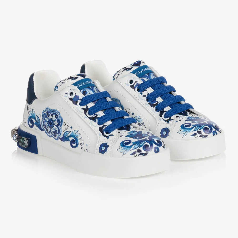 White & Blue Majolica Trainers