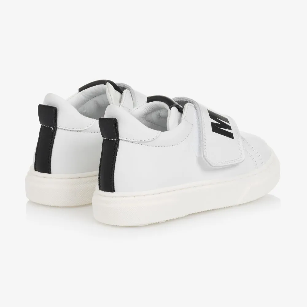 White Leather Logo Trainers