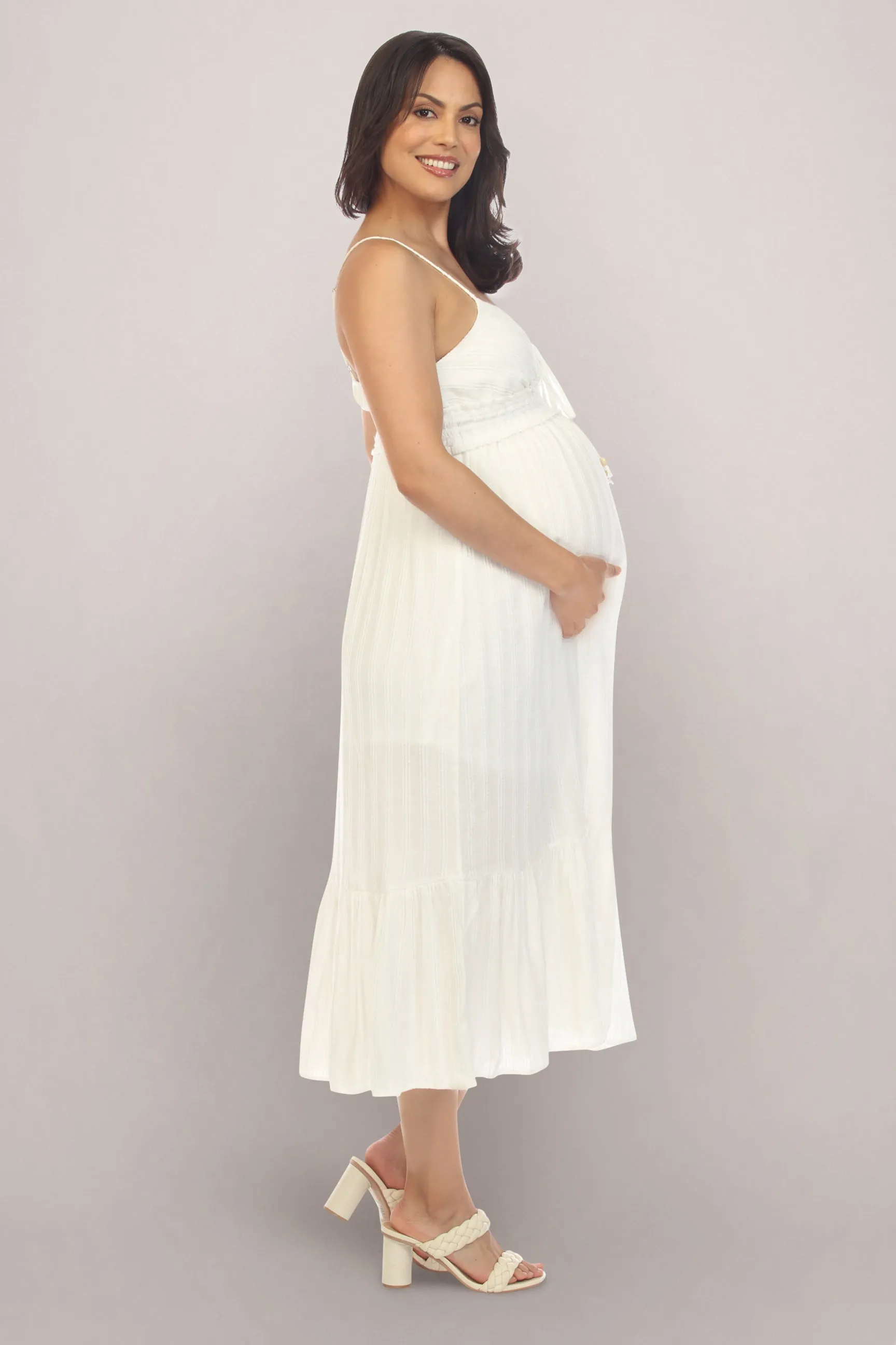 White Maternity Summer Dress