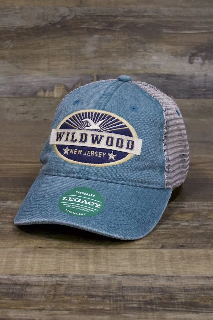 Wildwood hat | Wildwood New Jersey Mesh-back Teal/Gray Trucker Hat