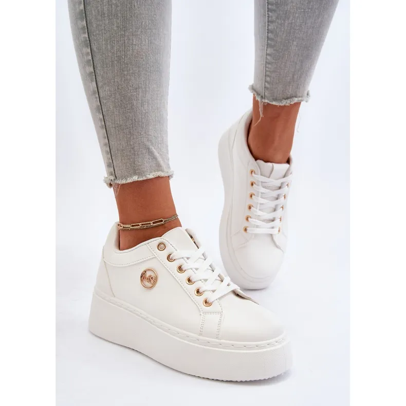 Women's Low Platform Sneakers White Telirra