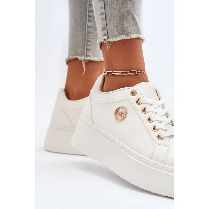 Women's Low Platform Sneakers White Telirra