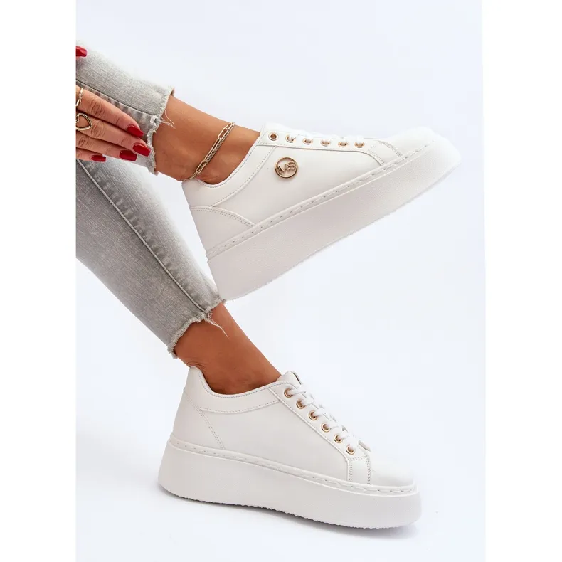 Women's Low Platform Sneakers White Telirra