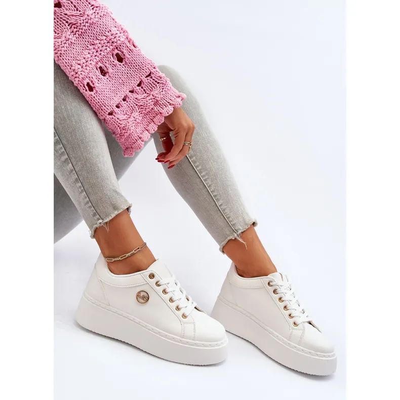 Women's Low Platform Sneakers White Telirra