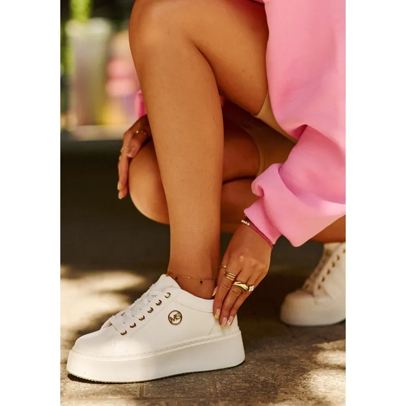 Women's Low Platform Sneakers White Telirra