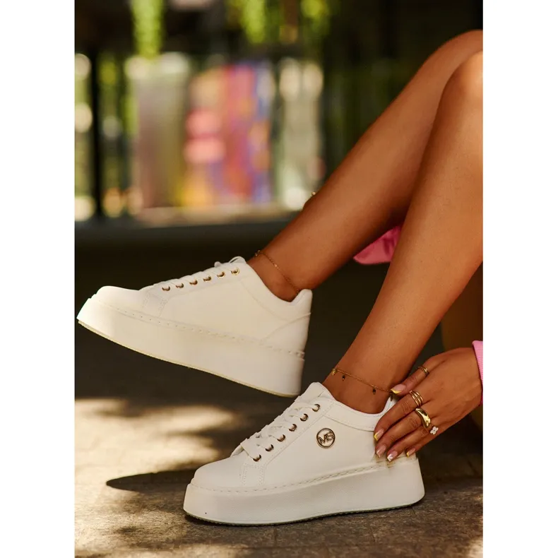 Women's Low Platform Sneakers White Telirra