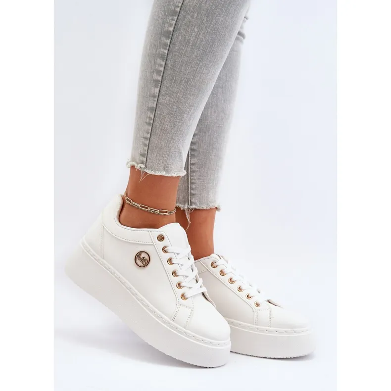 Women's Low Platform Sneakers White Telirra